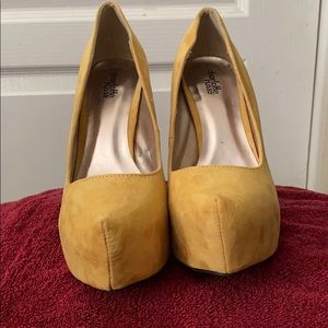 Mustard colored high heels